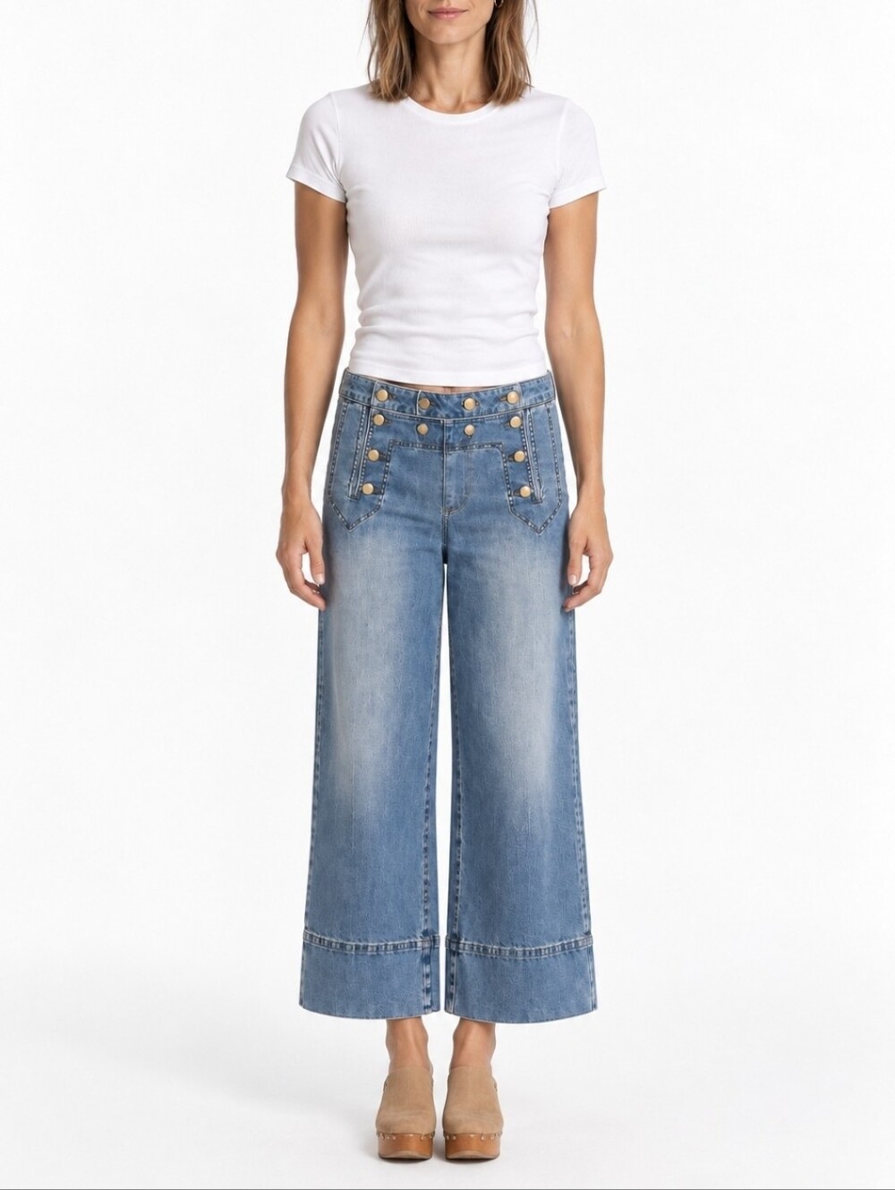 Michael Kors NWOT Women's Wide Cropped Jeans 6 Sailor 😀 Style
